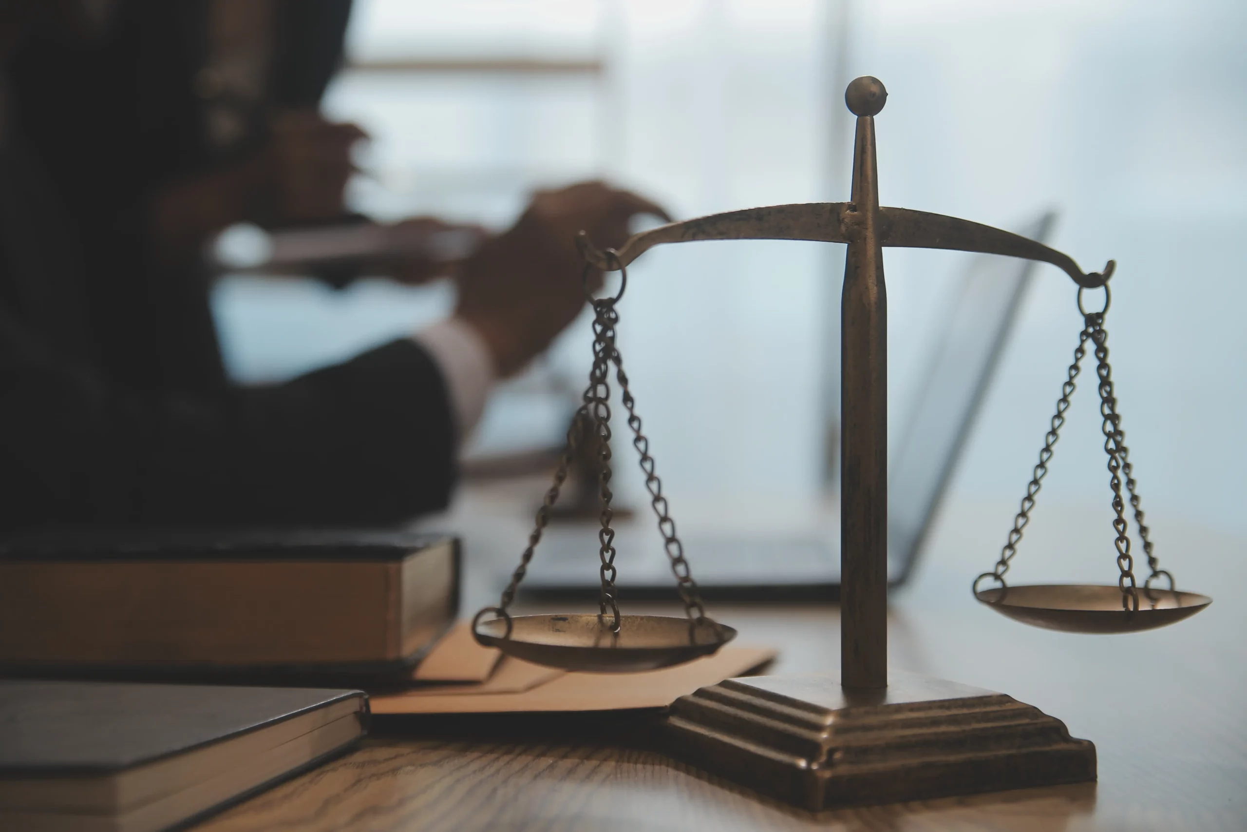 lawyer and scales of justice