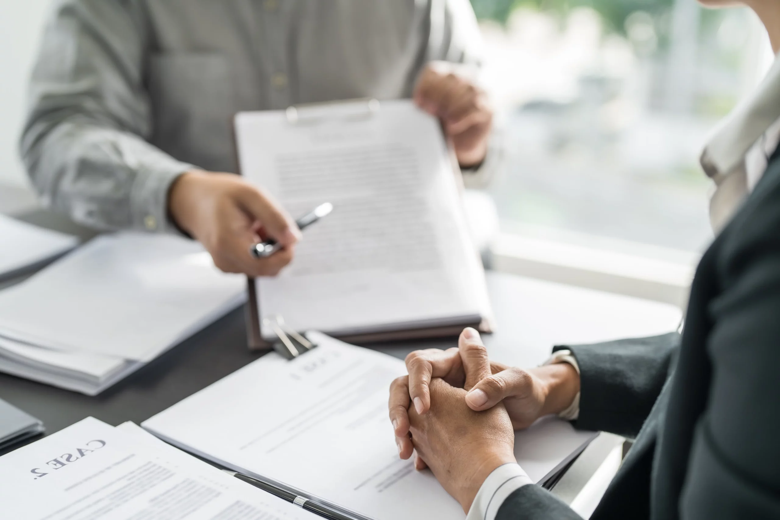 lawyer in consultation with client
